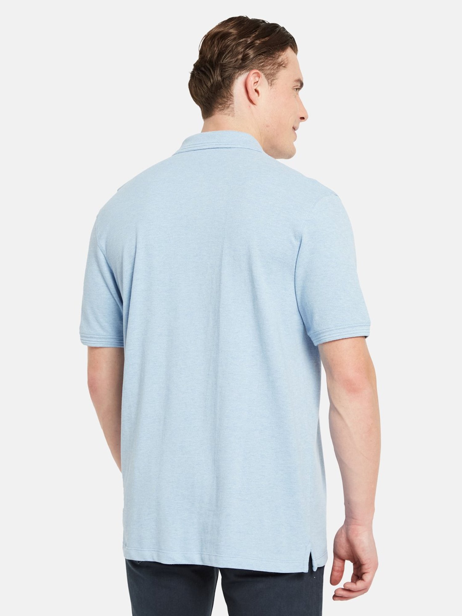Octave Sky Blue Regular Fit Polo T-Shirt