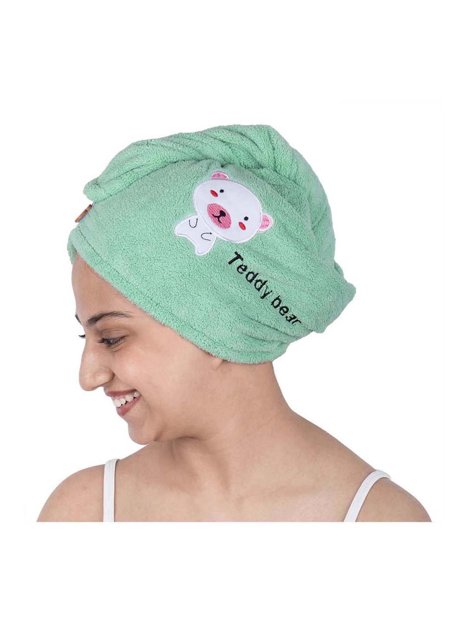 Streak Street Microfiber Hair Wrap Towel Pistachio Teddy