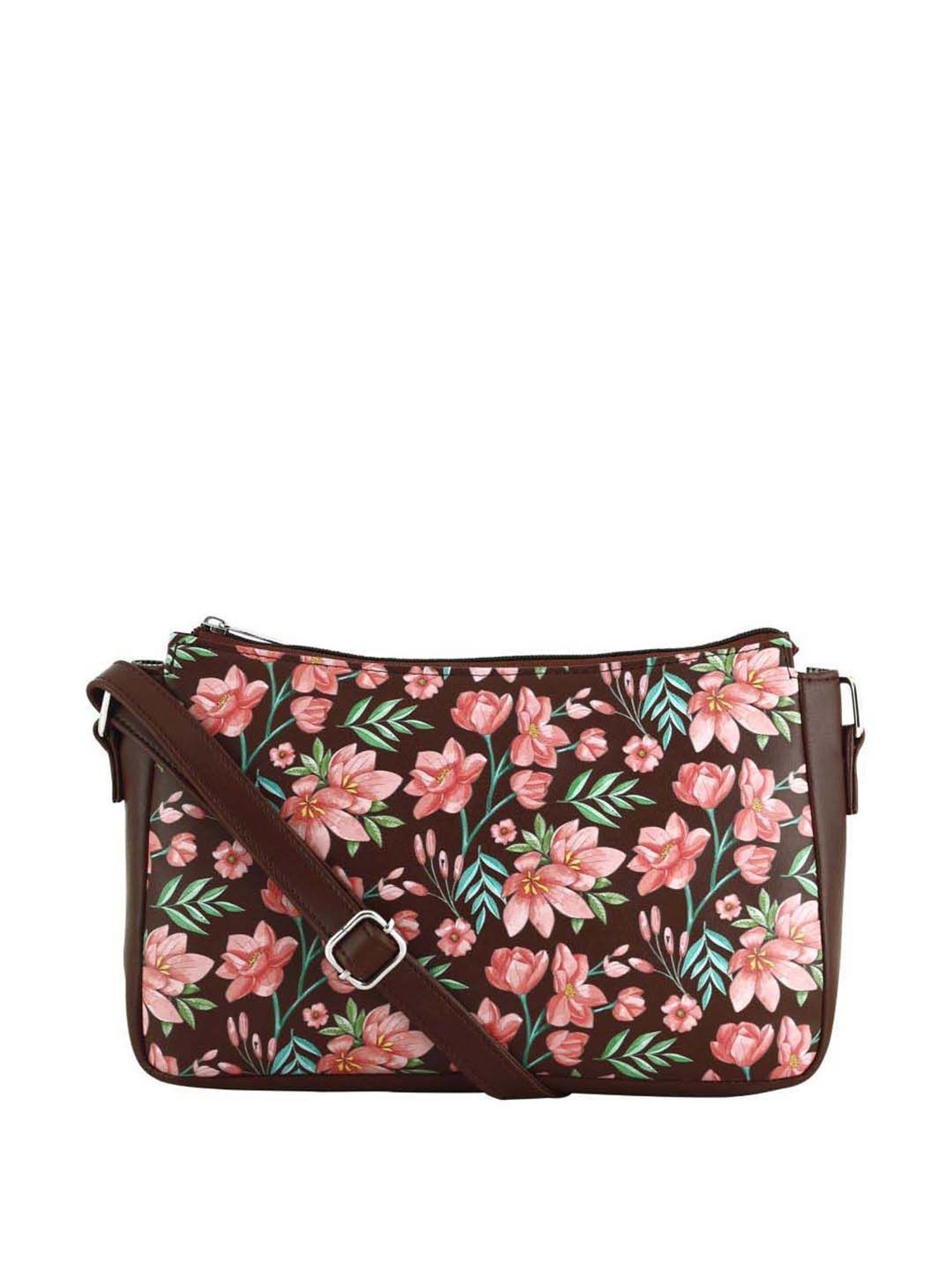 Toteteca Brown Printed Medium Sling Handbag