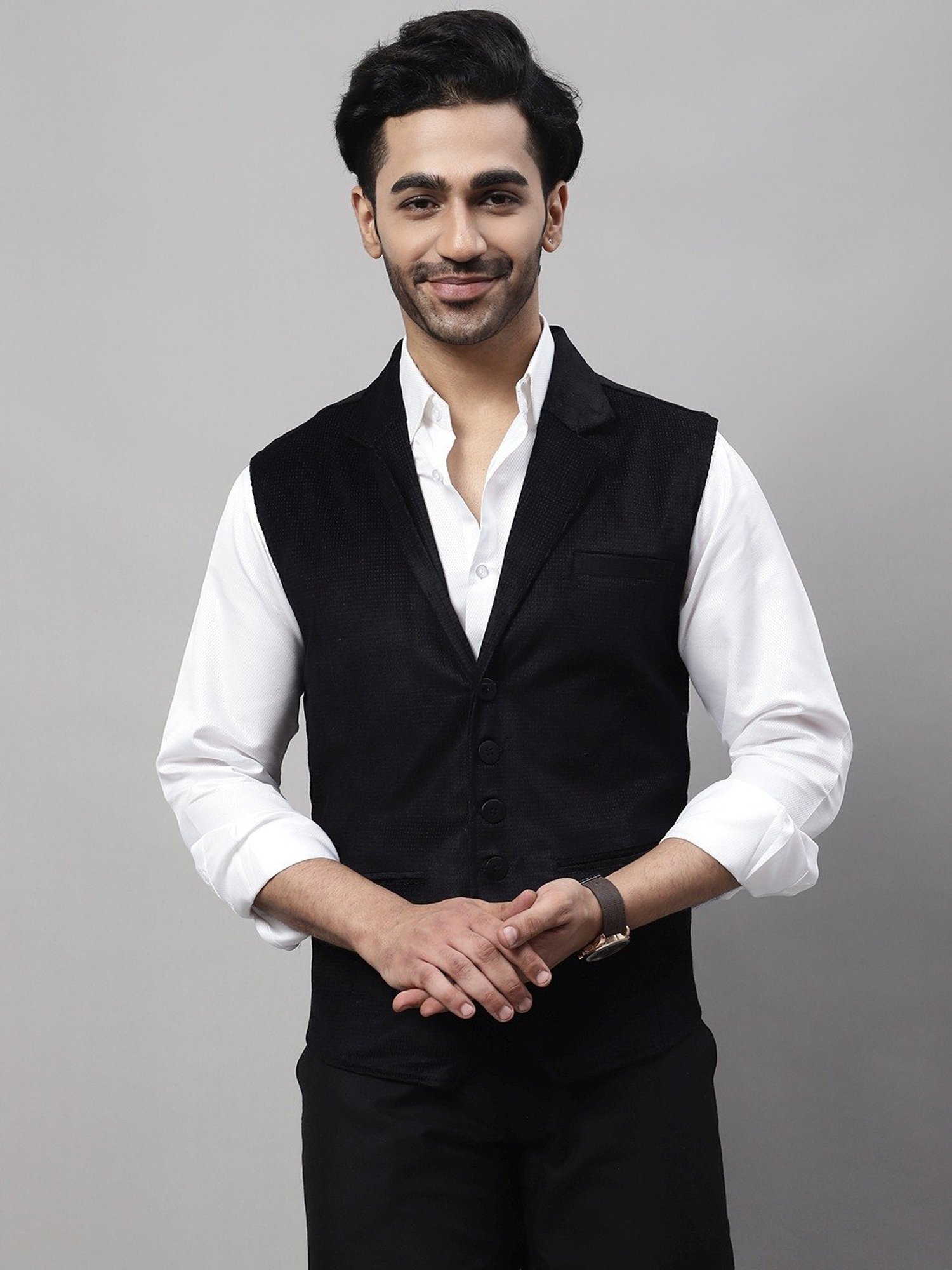 Even Black Regular Fit Waistcoat