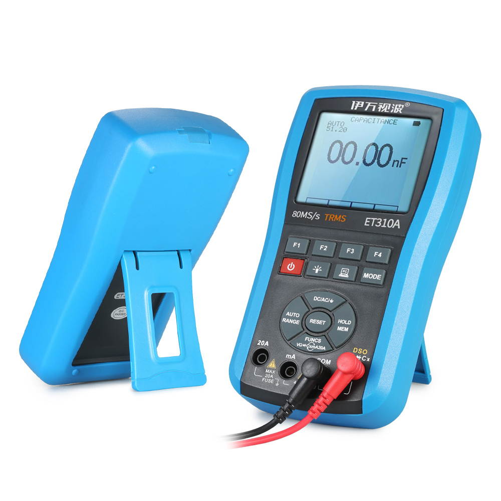 2 in 1 Multi-functional 20MHz 80MS/s Handheld Digital Storage Oscilloscope DSO Scope Meter True RMS Multimeter Auto/Manual Range with USB Communication Function