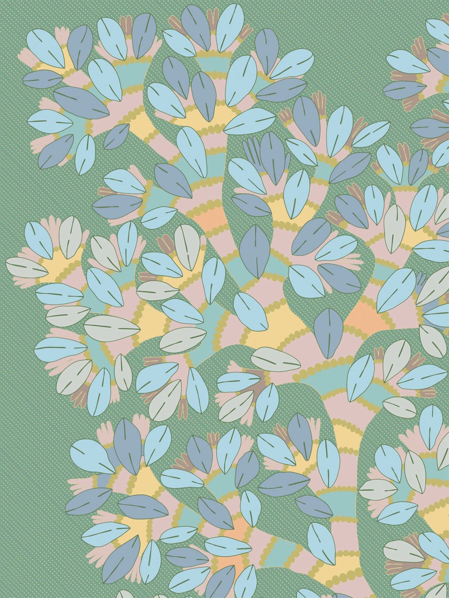 Petal Home Gondi Tree Floral Green 300 TC Cotton Single Bed Sheet with 1 Pillow Cover