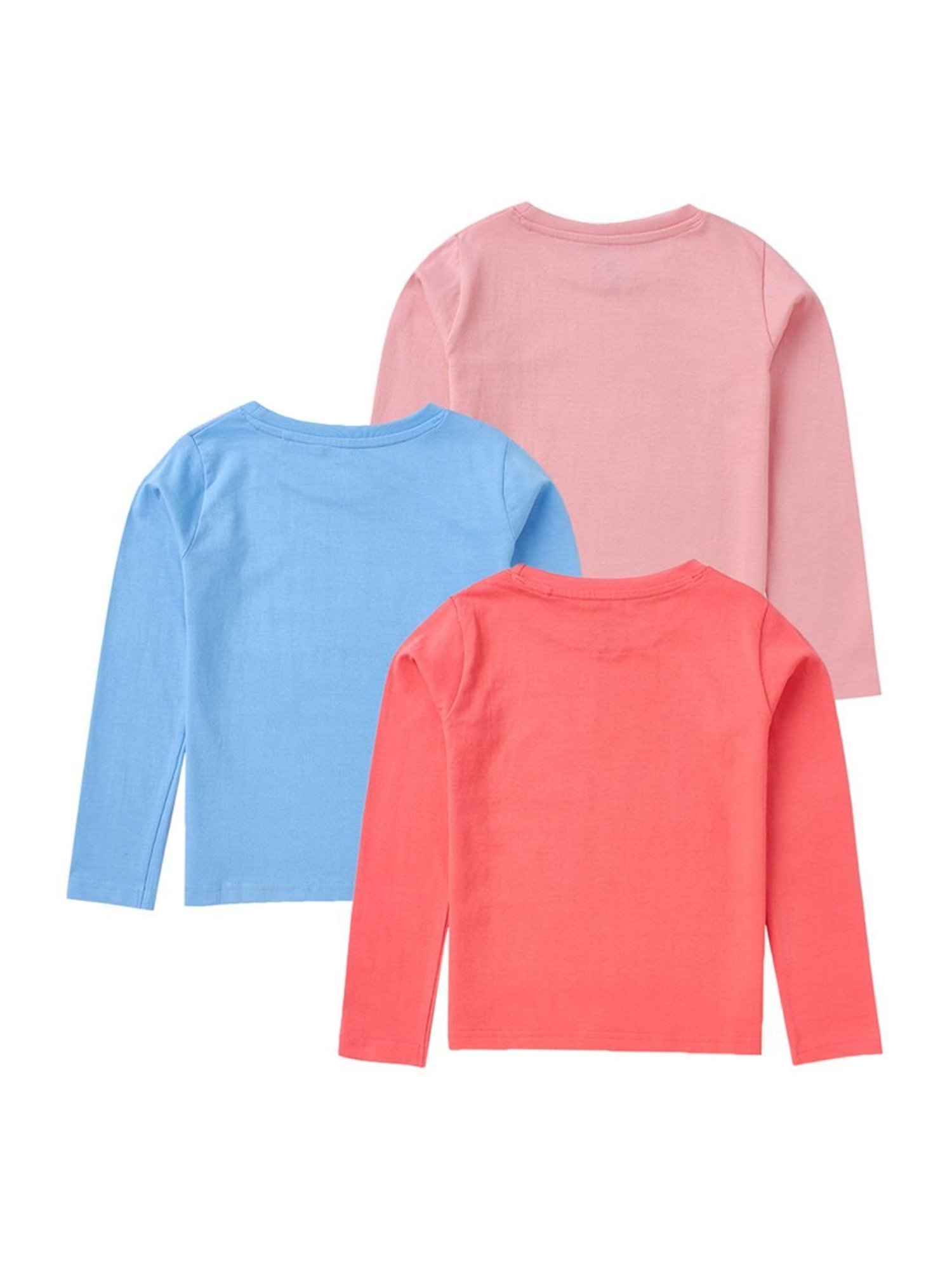 Cub McPaws Kids Multicolor Cotton Printed Full Sleeves T-Shirt (Pack of 3)