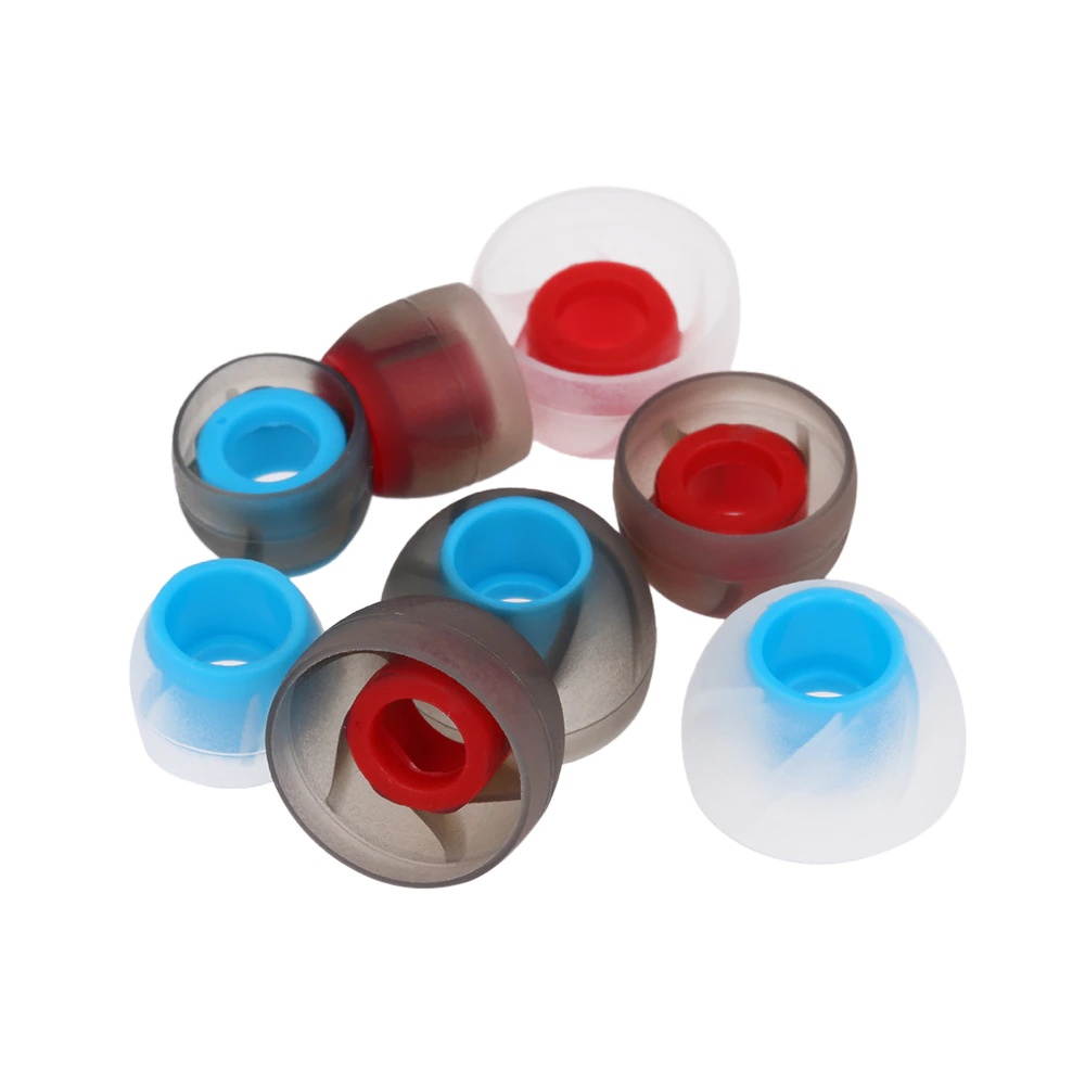 12 Pairs 24 PCS L M S 4.5mm Soft Silicone Ear Pads In-Ear Earphone Covers Dual Color Earbud Tips Earbuds Eartips
