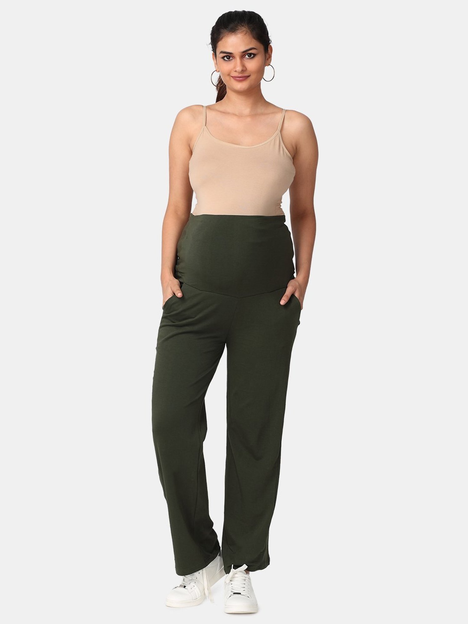 The Mom Store Green Relaxed Fit Trackpants