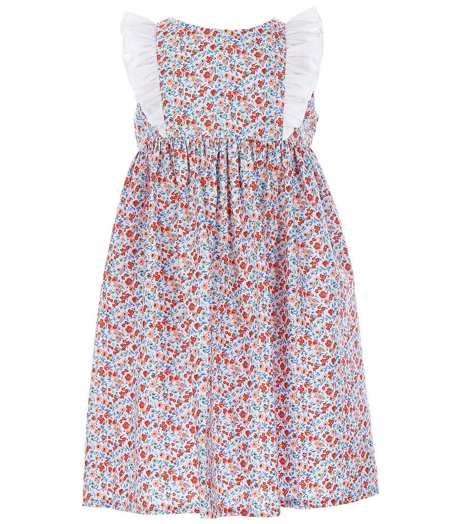 Edgehill Collection Little Girls 2T-6X Flutter-Sleeve Floral A-Line Sundress