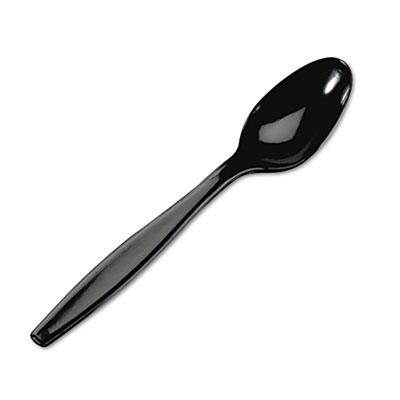 Dixie Foods DXETH517 Plastic Teaspoon- Heavyweight- 1000-CT- Black
