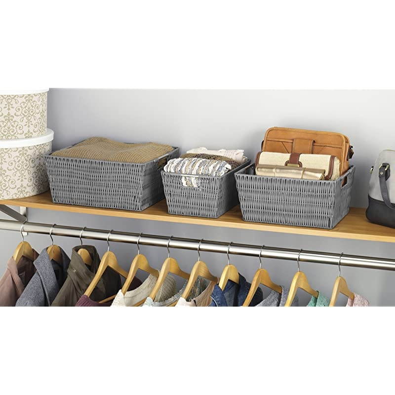 Rattique Storage Baskets Grey 3 Piece Set