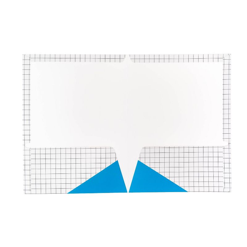 Paper Folder 2 Pockets Gray Grid - West Emory