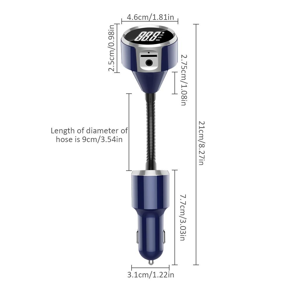 New Fashion BC18 Smart Car Charger Bluetooth Kit Support FM Transmitter TF Card USB Flash Disk Bluetooth Caller ID Broadcaster