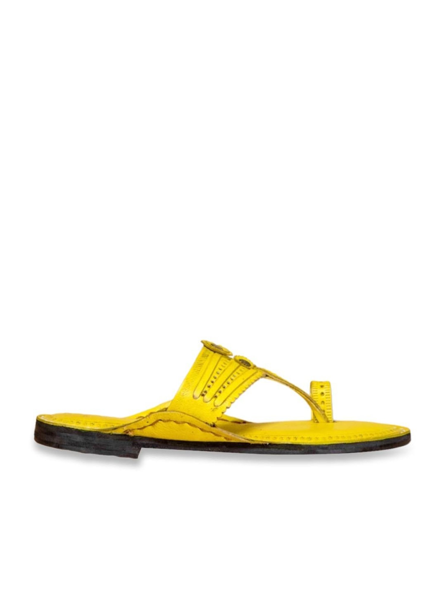 Kalapuri Women's Yellow Kolhapuri Sandals