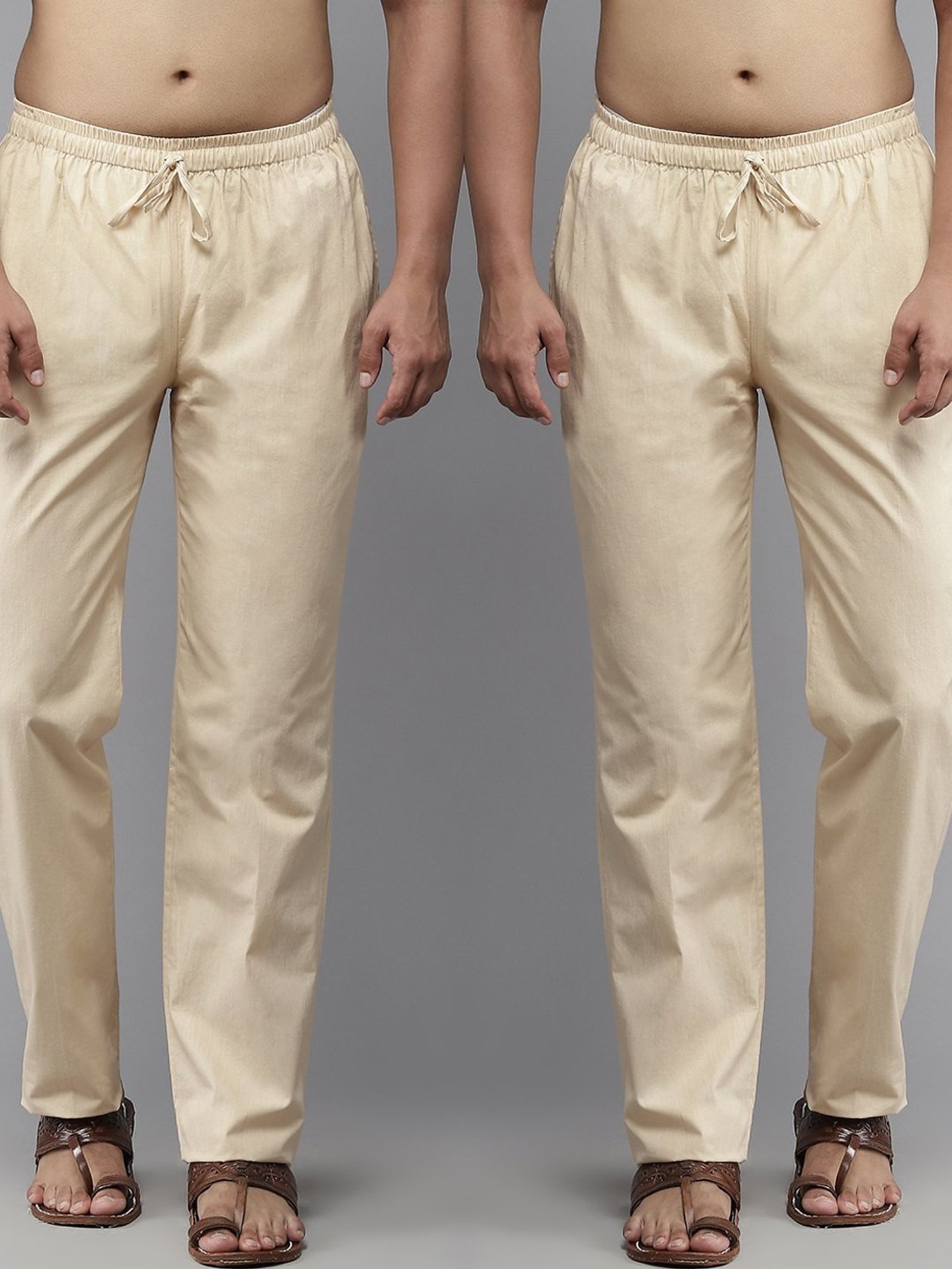 See Designs Biege Cotton Regular Fit Pyjamas