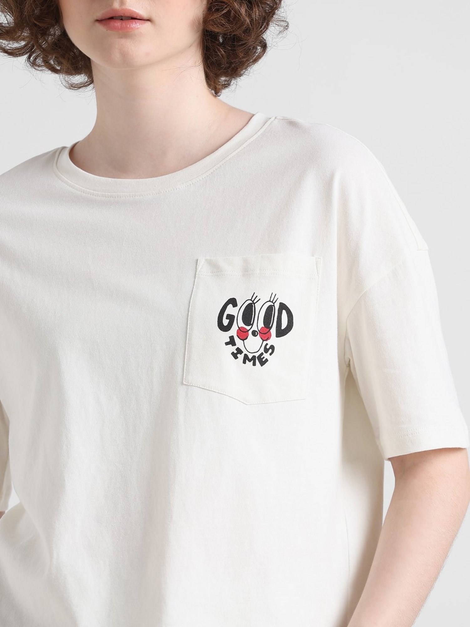 Only White Graphic Print T-Shirt