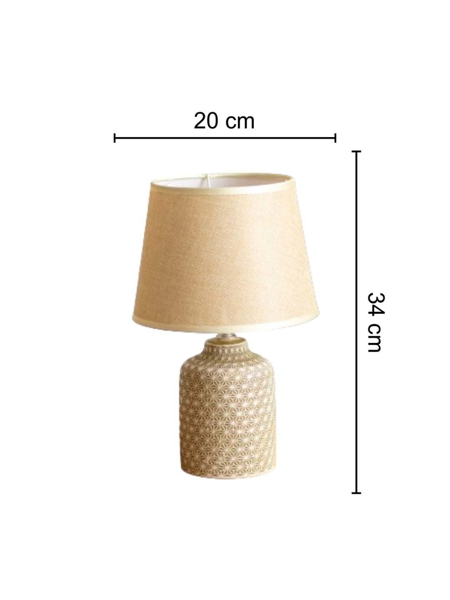 The Decor Kart Beige Ceramic Intricate Allure Table Lamp