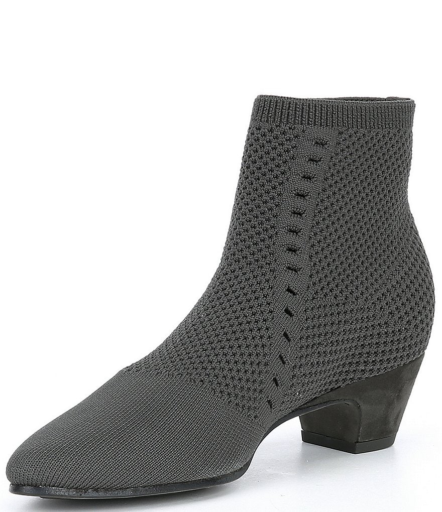 Eileen Fisher Purl Stretch Block Heel Sock Booties