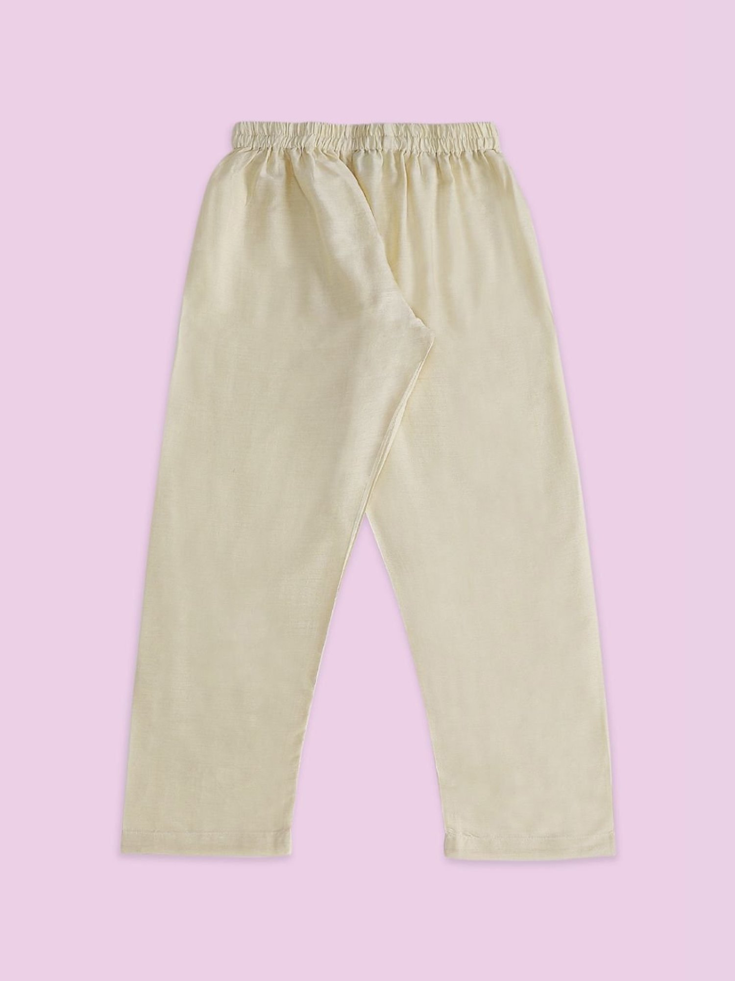 Indus Route by Pantaloons Kids Yellow & Grey Embroidered Full Sleeves Kurta Set