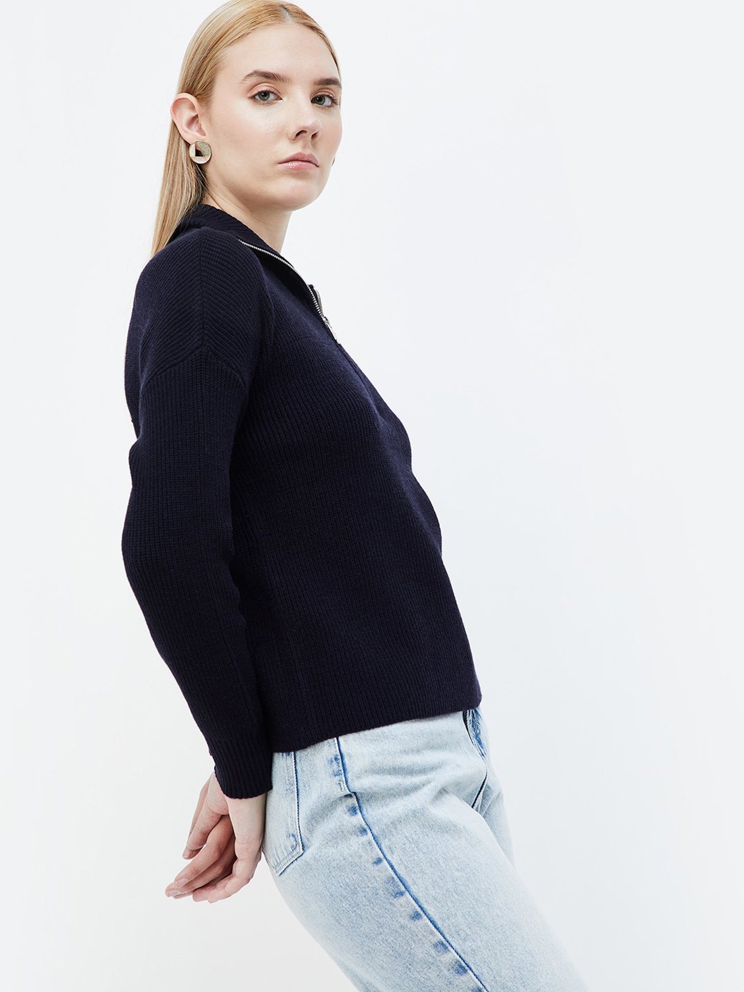 Code by Lifestyle Navy Regular Fit Pullover