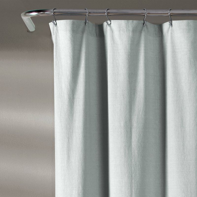 Chenille Chevron Shower Curtain Pastel Blue - Lush Décor