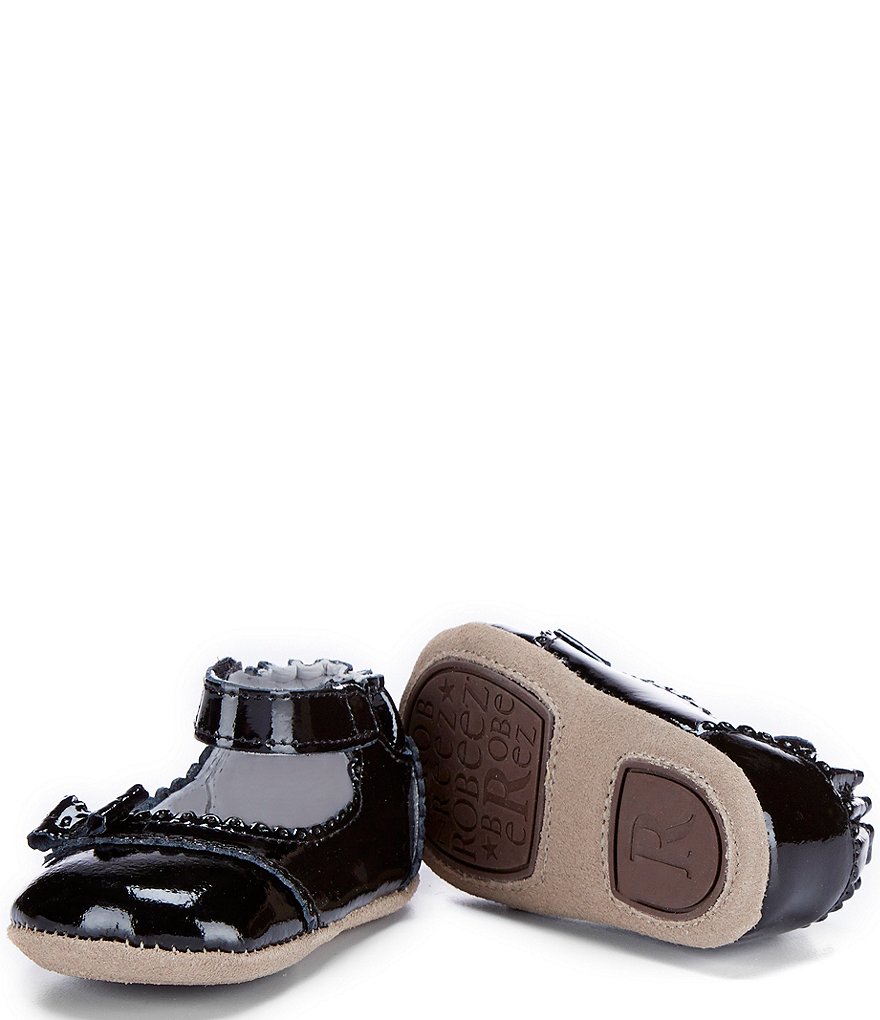 Robeez Baby Girls' 3-24 Months Catherine Leather Bow Detail Baby Crib Shoes