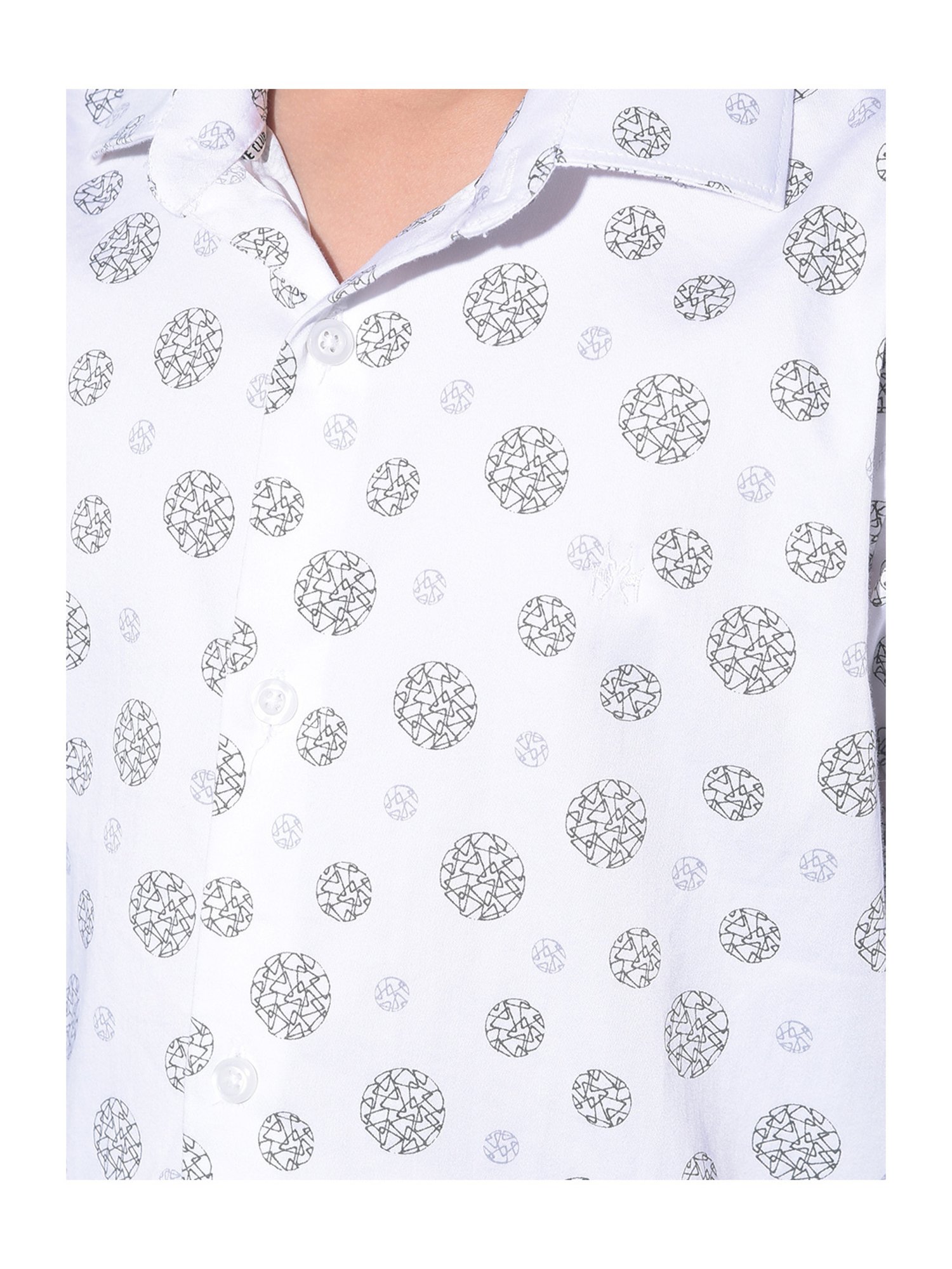 Crimsoune Club Kids White Printed Full Sleeves Shirt