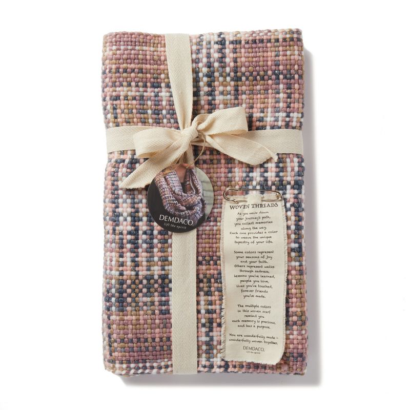 DEMDACO Pink Woven Threads Infinity Scarf One Size - Pink