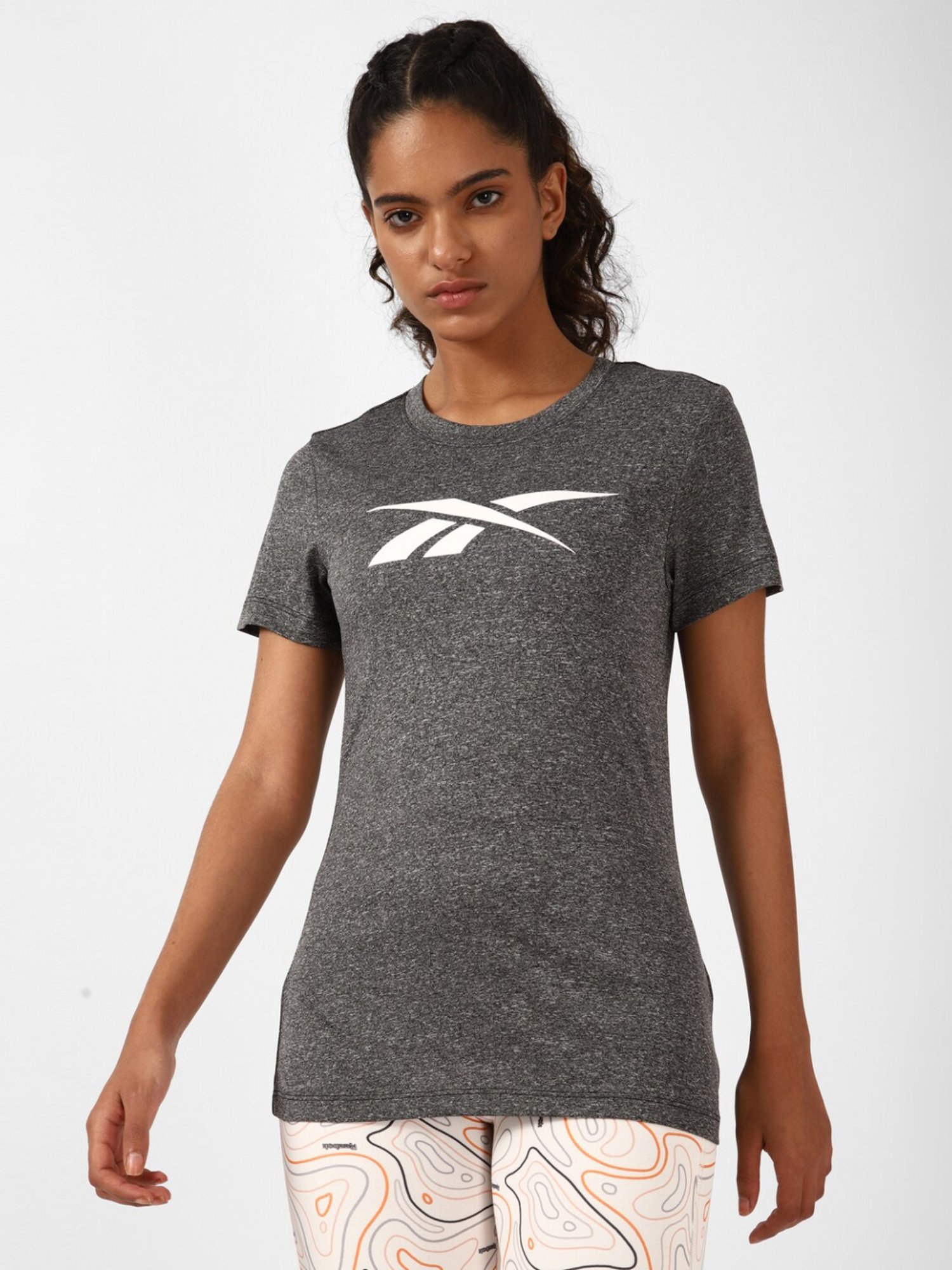 Reebok Grey Printed T-Shirt