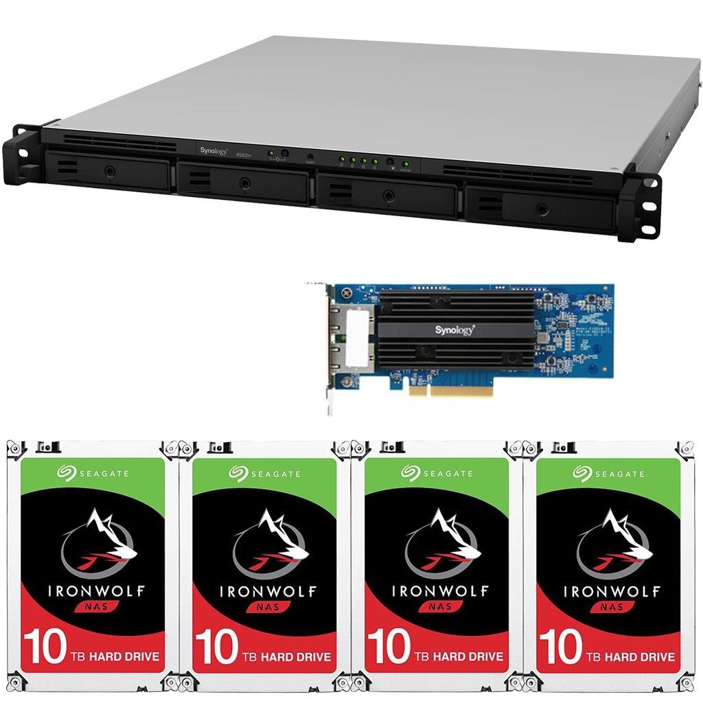 Synology RS820+ 4-Bay RackStation NAS with Synology 10Gb Adapter 18GB RAM 32TB (4x8TB) of Seagate Ironwolf NAS Drives Fully Assembled Tested By CustomTechSales