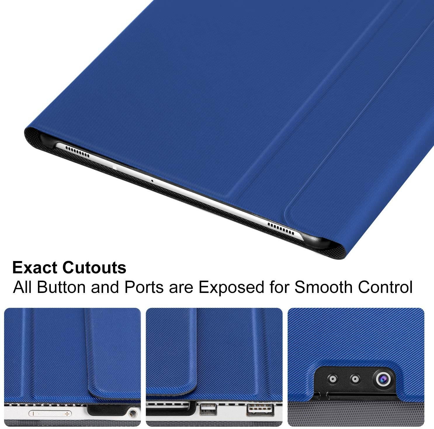 Microsoft Surface Pro 7 Case with Keyboard for Microsoft Surface Pro 6 / Surface Pro 5 2017/ Surface Pro 4 12.3 inch Tablet - Folio Stand Case - Detachable Wireless Type Cover Keyboard - Blue