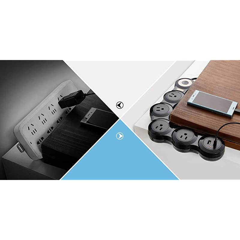 Power Strip Surge Protector with 2 USB Ports and 4 Outlets for Home, Office and Travel (9Ft Long Cord, Black)