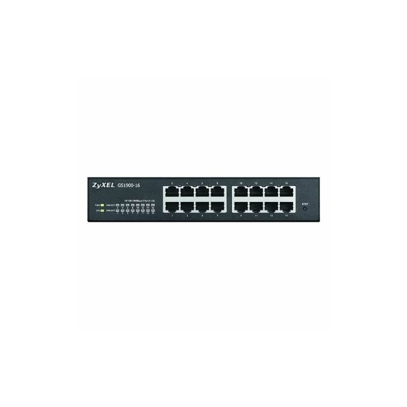 16 Port Gigabit Switch Easy Smart Managed Compact Rackmount Fanless GS190016