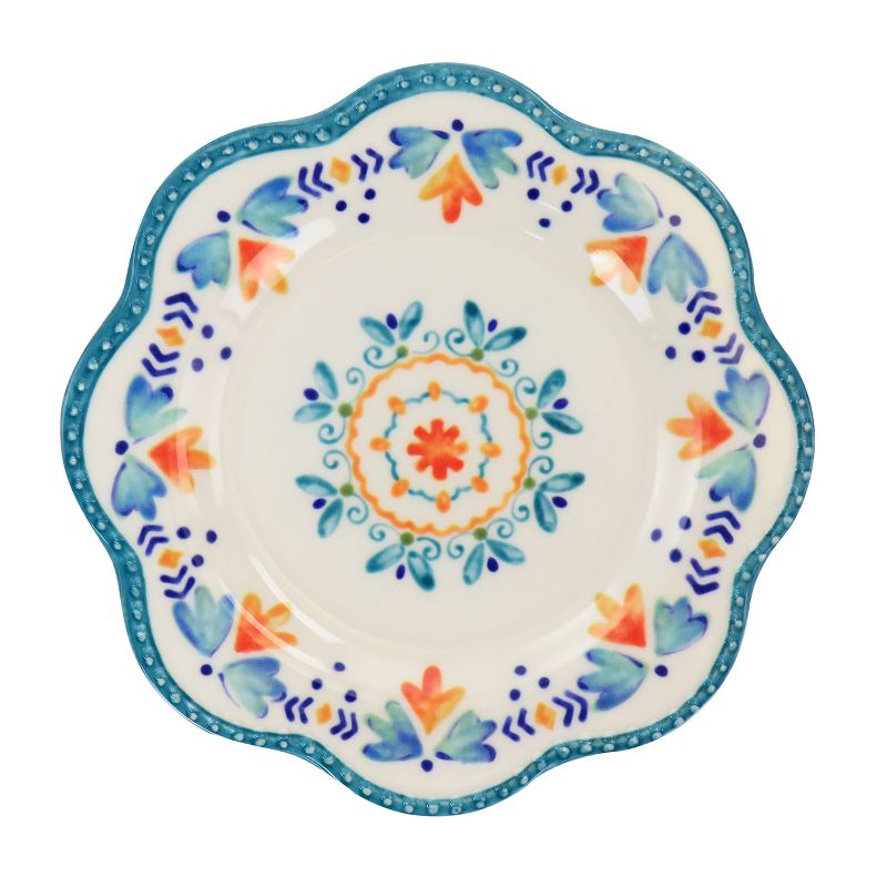 Gibson Home 12 Piece Tamara Melamine Dinnerware Set in White and Floral