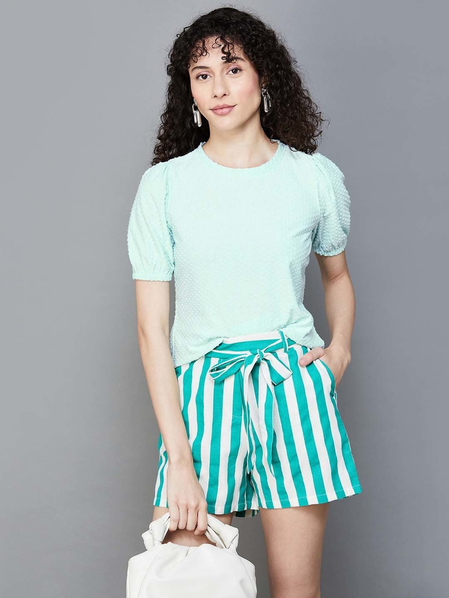 Fame Forever by Lifestyle Green Self Pattern Top