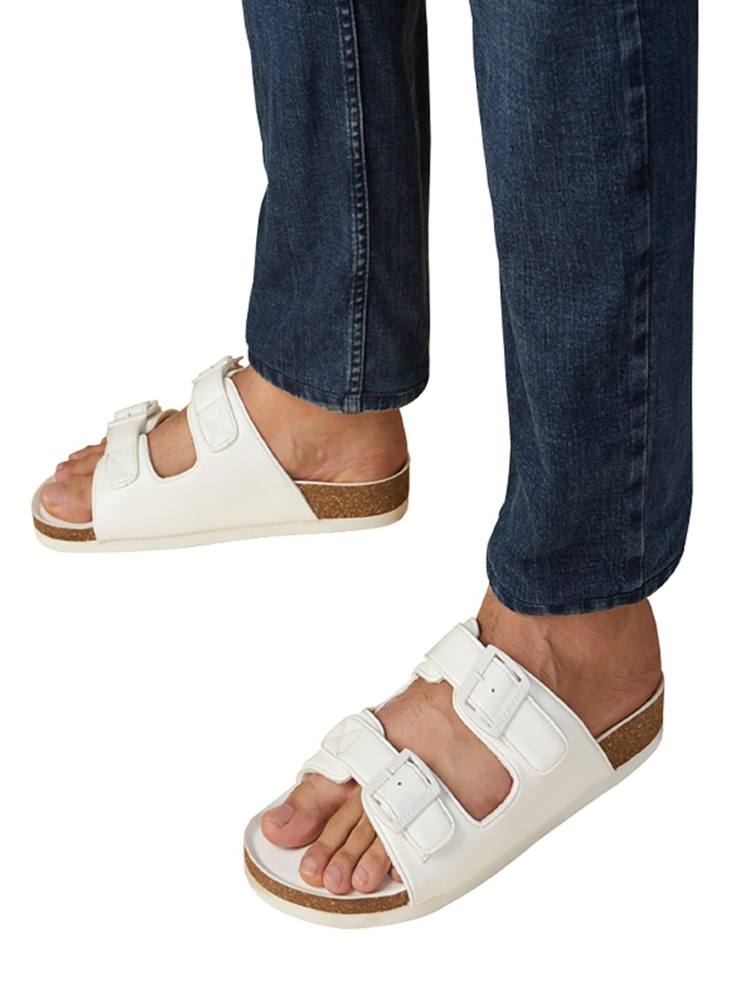 Neemans Men's Cork White Casual Sandals