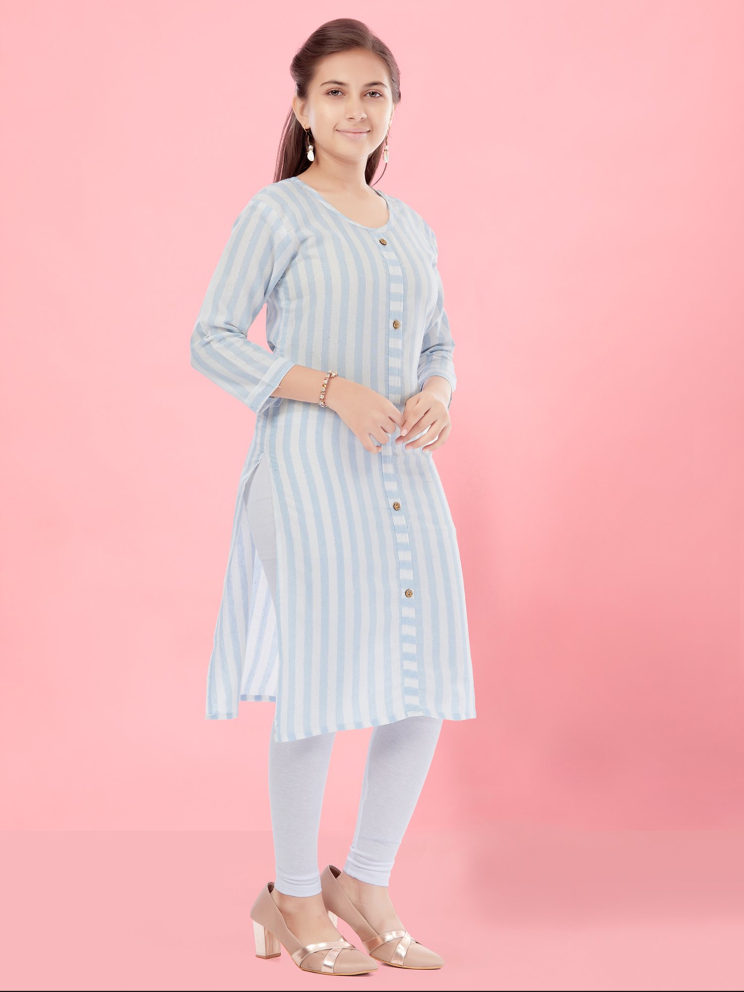 Peppermint Kids Navy Regular Fit Kurta Set