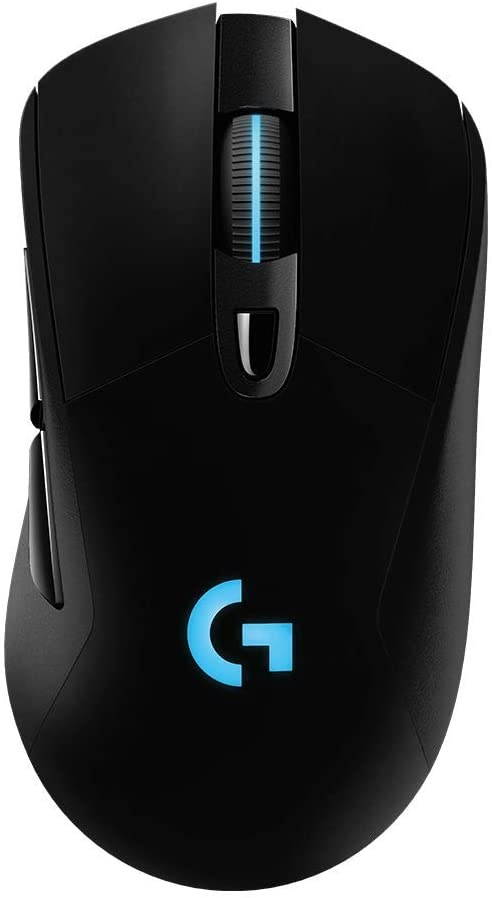 Logitech G703 Lightspeed Wireless Gaming Mouse W/Hero 25K Sensor PowerPlay Compatible Lightsync RGB Lightweight 95G+10G Optional 100-25 600 DPI Rubber Side Grips - Black