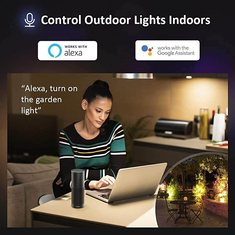 2 Pack 20W Smart LED Flood Lights RGBCW 2700K6500K 2000LM WiFi Outdoor Dimmable Color Changing Stage Light IP66 Waterproof Multicolor Wall Washer Light Work with Alexa