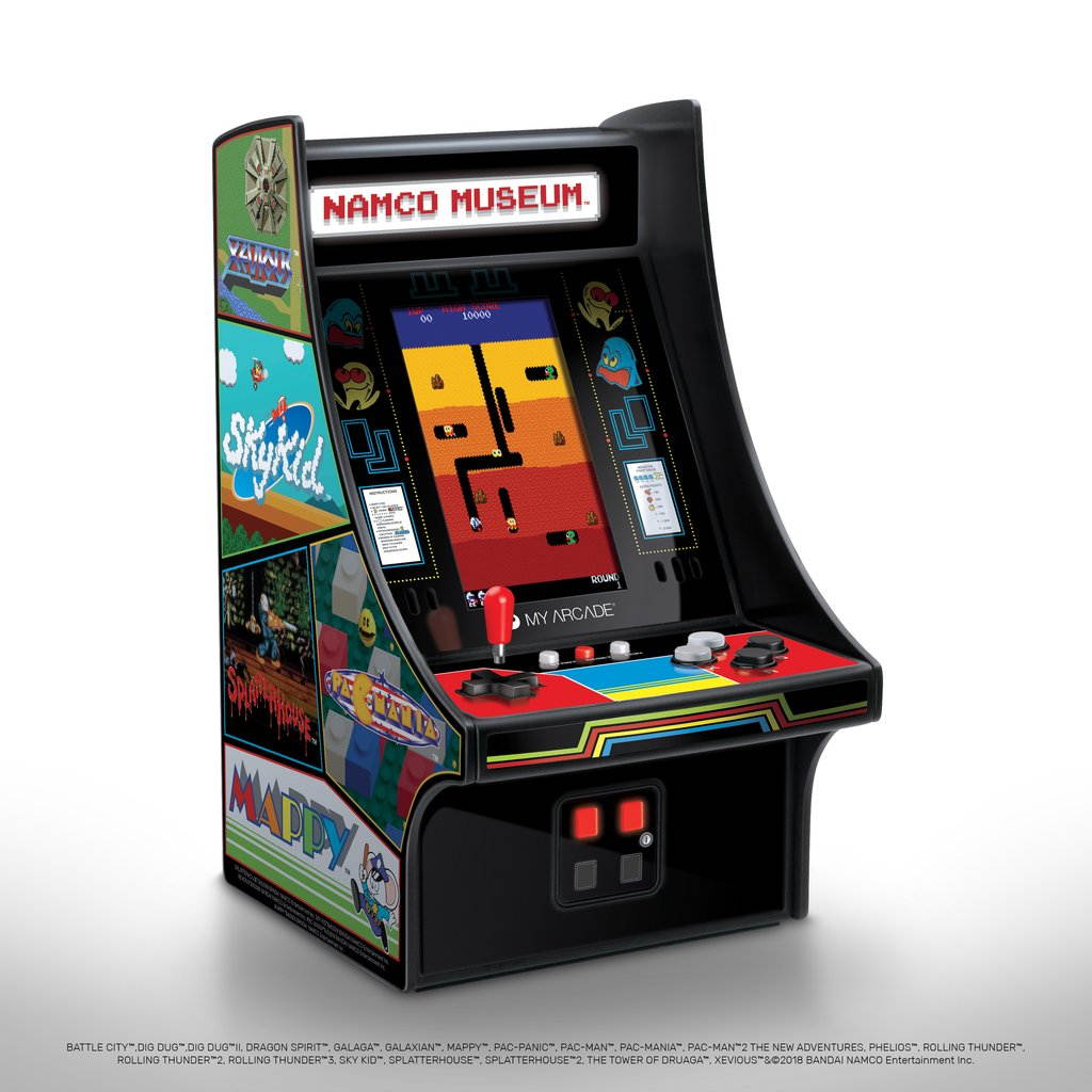 My Arcade Namco Museum Mini Player 10" Collectible Retro Arcade Machine: 20 Arcade Games: Pac-Man, Dig Dug, Galaga, Galaxian, Rolling Thunder, and more