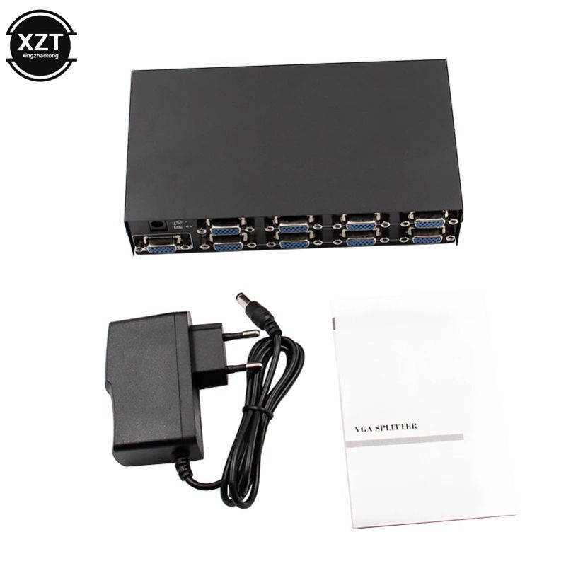 2019 Newest 8 port vga splitter 150mhz PC to 8 VGA Monitor TV Video Splitter 8Port VGA Splitter support 1600*1280