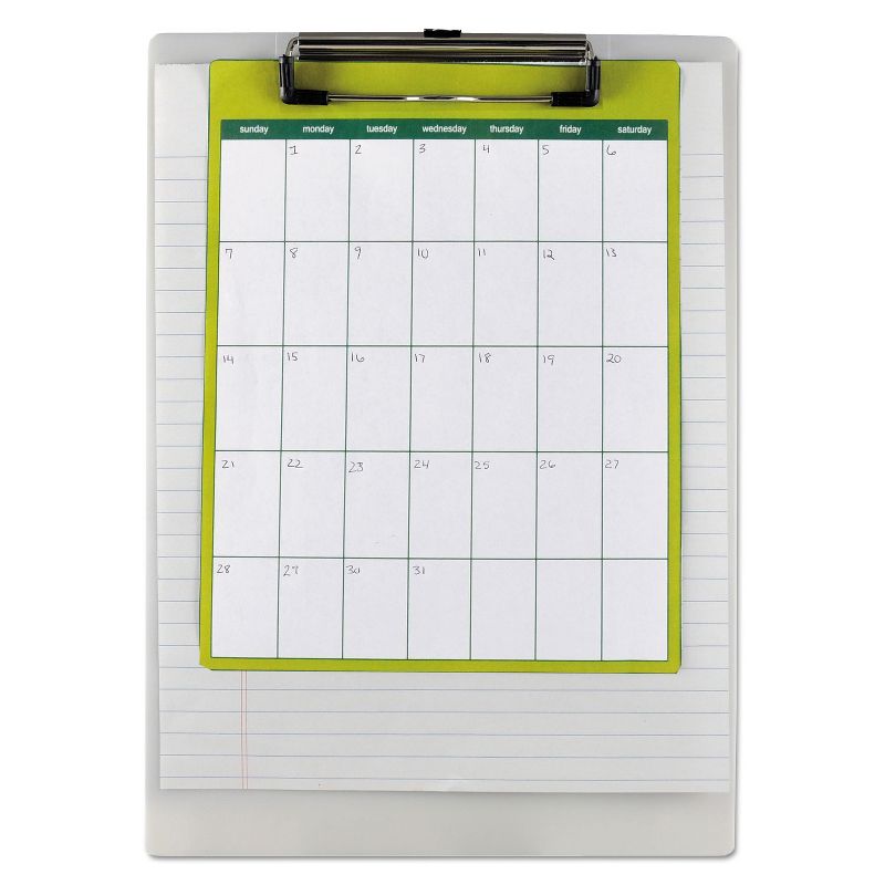 Saunders Plastic Clipboard 1/2" Capacity Holds 8 1/2w x 12h Pearl 00442