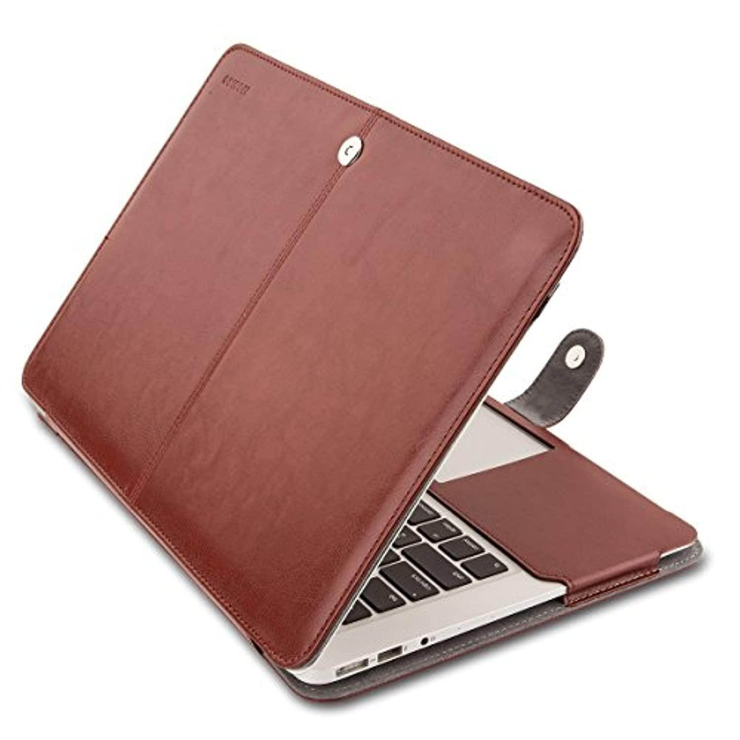 Mosiso MacBook Air 11 Sleeve Case, Premium Quality PU Leather Book Cover Clip On Folio Case for MacBook Air 11.6" (Models: A1370 and A1465)