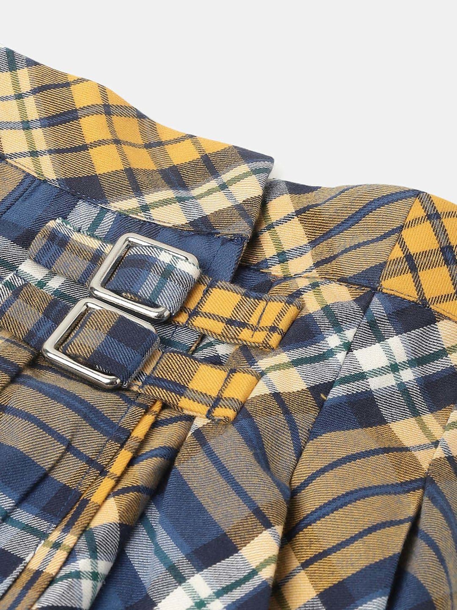 United Colors of Benetton Girls Multicolor Cotton Checks Skirt