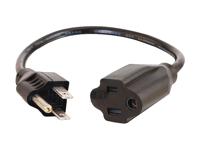 1M 16AWG Heavy Duty Power Extension Cord Power Extension Cable 3 Feet 1 Meters 3 Conductor NEMA 515P to NEMA 515R 13 Amp Power Cable ED70906