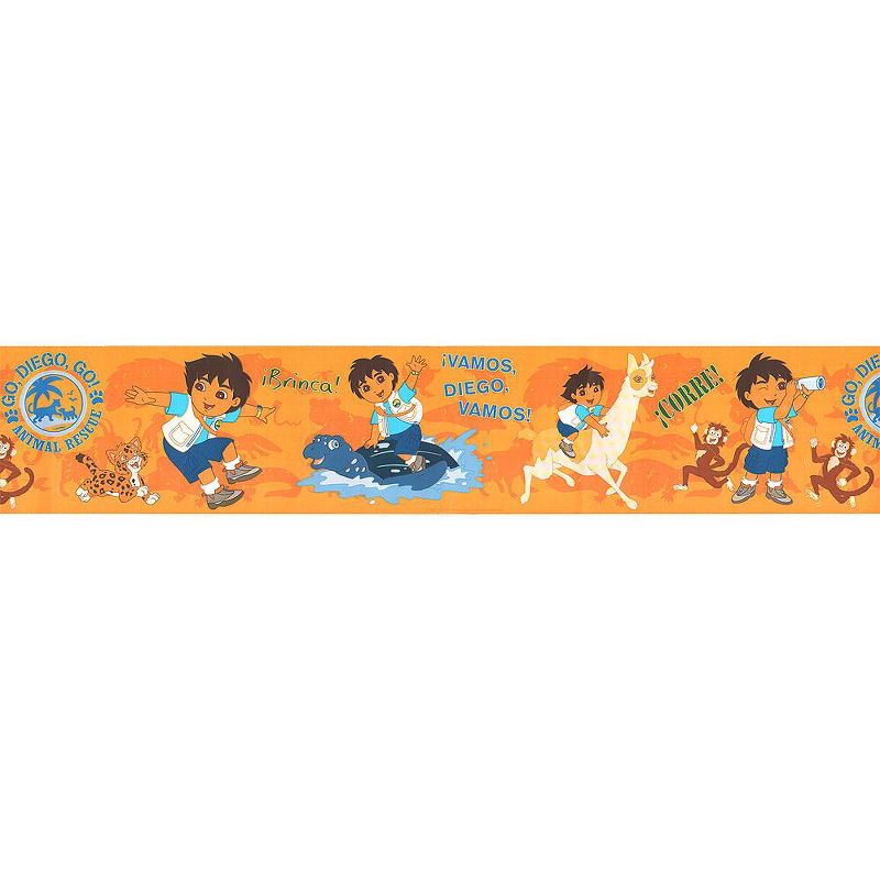 Go Diego Go Orange Accent Wall Border Roll - Go, Diego, Go!..