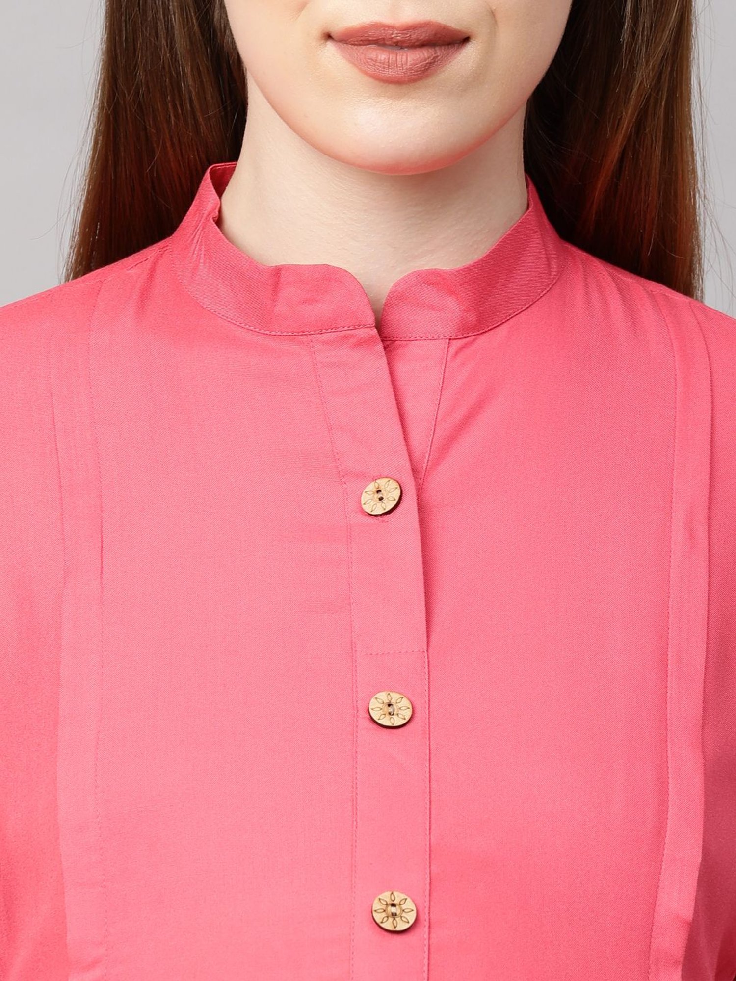 MomToBe Peach Regular Fit Maternity Kurta