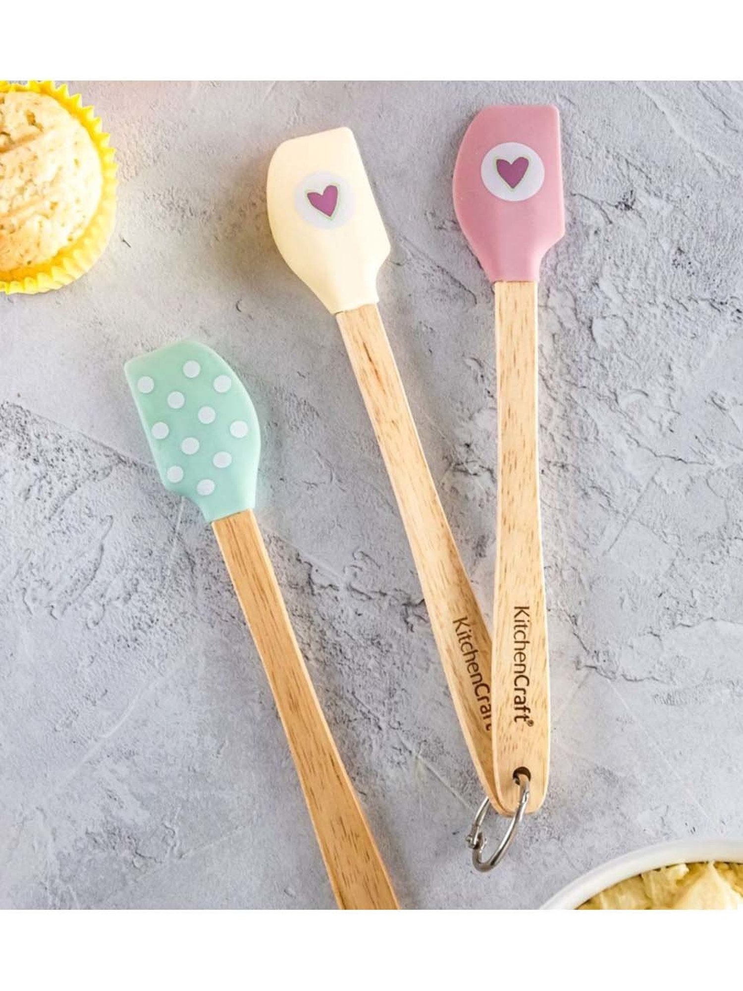 KitchenCraft Multicolor Silicone Mini Spatula Set - Set of 3