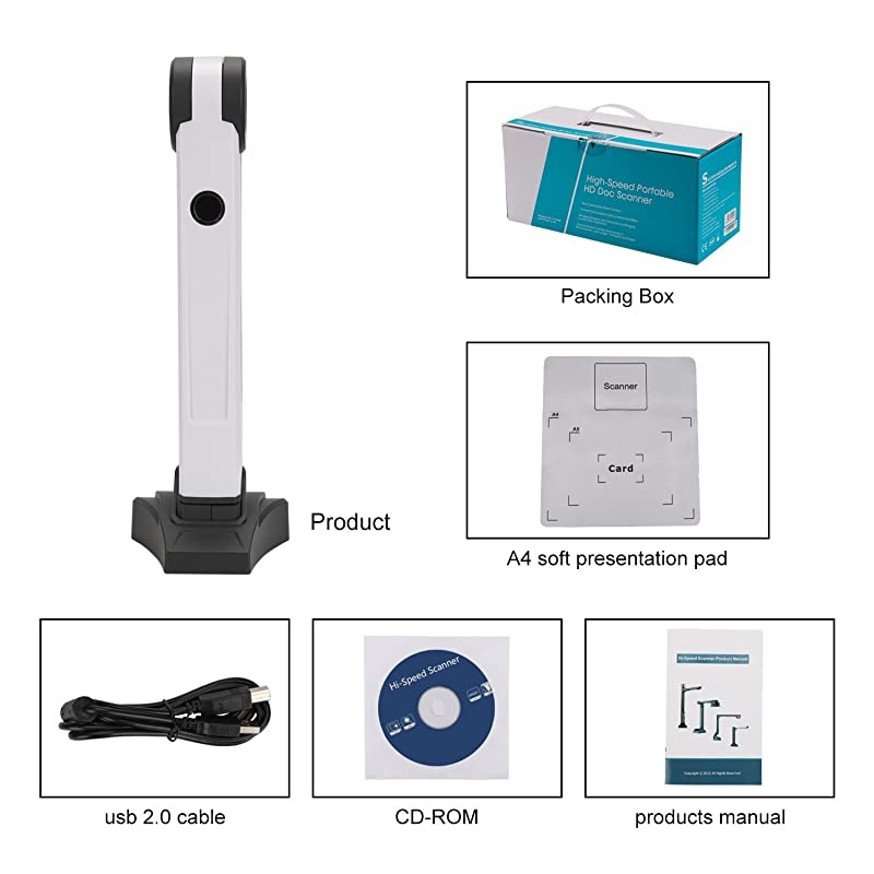 Mini Document Camera Scanner S200L OCRTime ShootingVideo Recording for OfficeEducation Presentation Solution