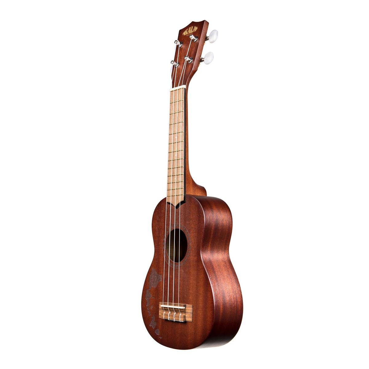 Kala Satin Mahogany Soprano Ukulele with Hawaiian Islands Laser Etching #KA15SH1