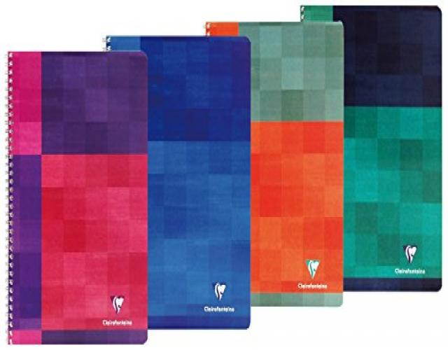 Clairefontaine Side Wirebound Notebook, Ruled w/ Margin. 50 Sheets Each. 8 1/4 x 11 3/4 In. Colors may vary