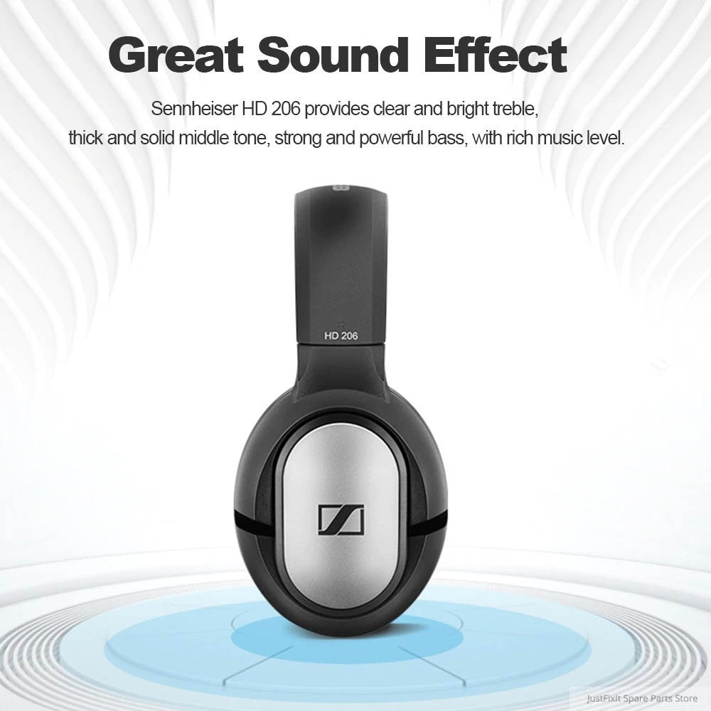 Sennheiser HD206 3.5mm Wired Headphones Noise Isolation Earphones Sport Gaming Headset Stereo Deep Bass for iPhone/Samsung PC