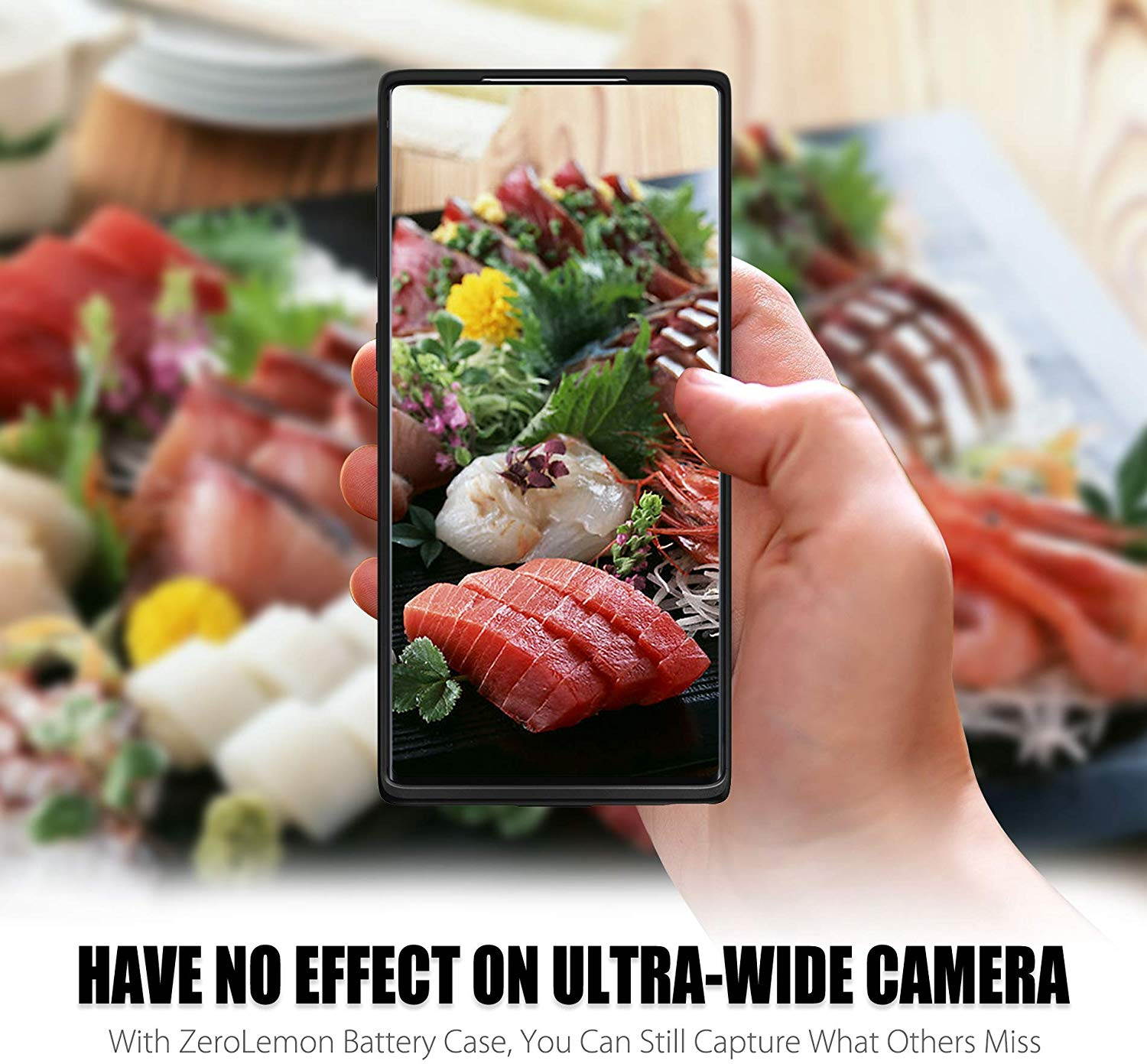 ZEROLEMON Galaxy Note 10 Battery Case with Qi Wireless Charging, 5000mAh Slim Power Portable Extended Rechargeable Battery Charger with Full Edge Protective Case for Galaxy Note 10 - Black